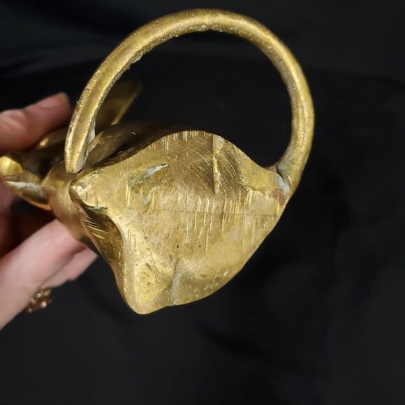 VTG Solid Brass Mouse Figurine | Mid Century Brass Animal Sculpture | Whimsical - Picture 6 of 15